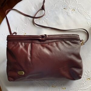 Etienne Aigner Rich Burgundy Leather Crossbody Bag